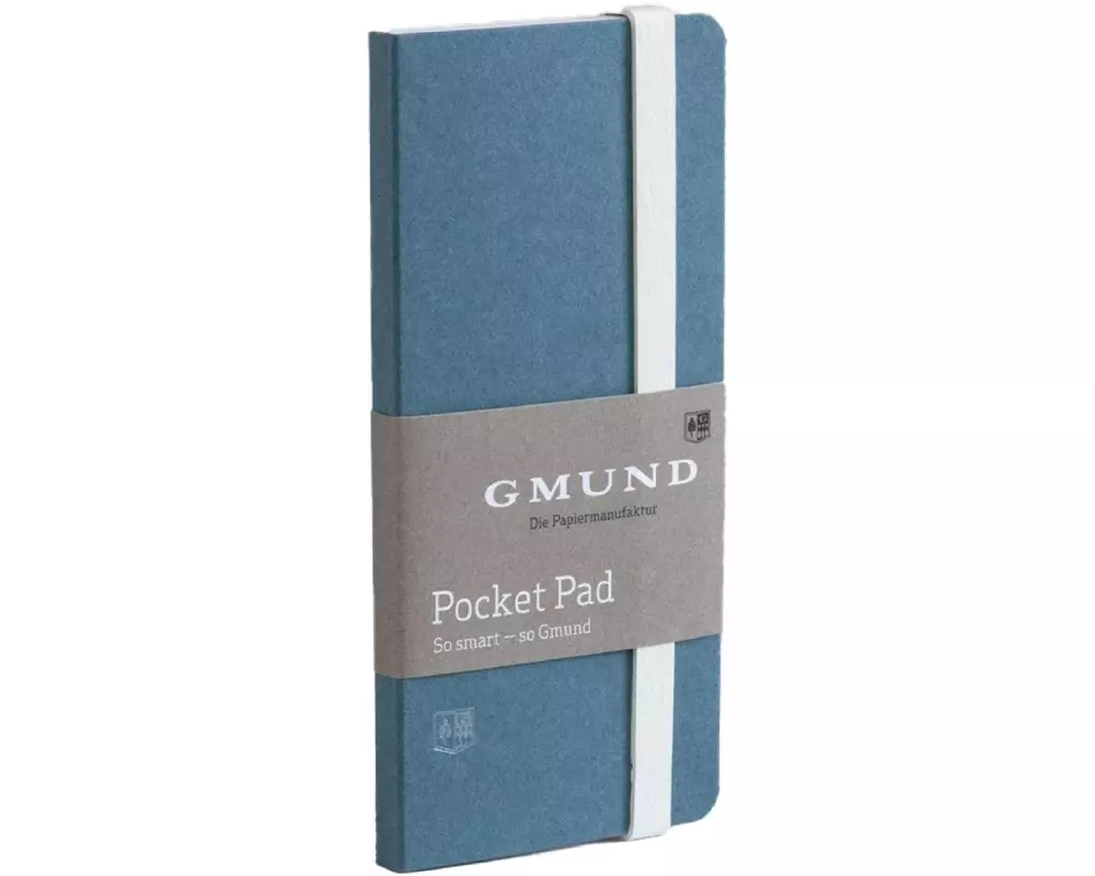 Gmund Notizbuch Pocket Pad 6.7 x 13.8 cm, Blanko, Hellblau