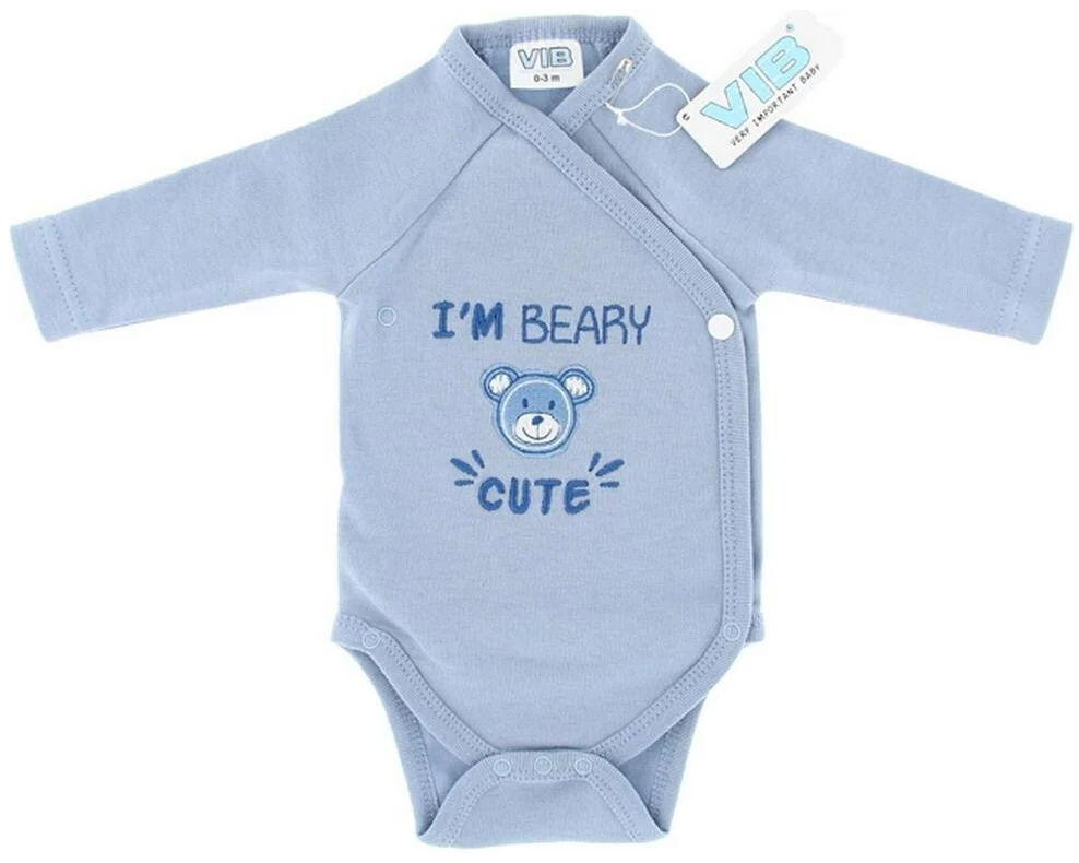 Very Important Baby Langarm-Wickelbody I`m Beary Cute Blau Gr. 56