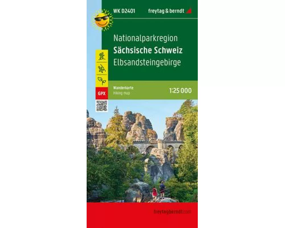 Nationalparkregion Sächsische Schweiz, Wanderkarte 1:25.000, freytag & berndt, WK D2401