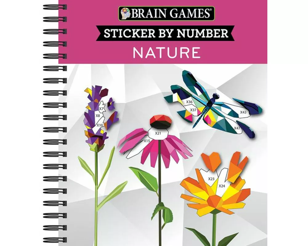 Brain Games - Sticker by Number: Nature - 2 Books in 1 (42 Images to Sticker)
