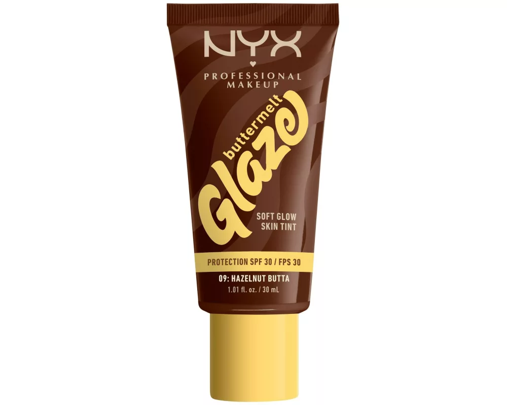 NYX Professional Makeup Foundation Buttermelt Glaze LSF 30 09 Hazelnut Butta