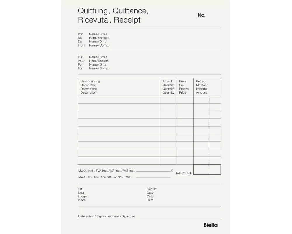 Biella Durchschreibeblock Copy Block A5 Quittung