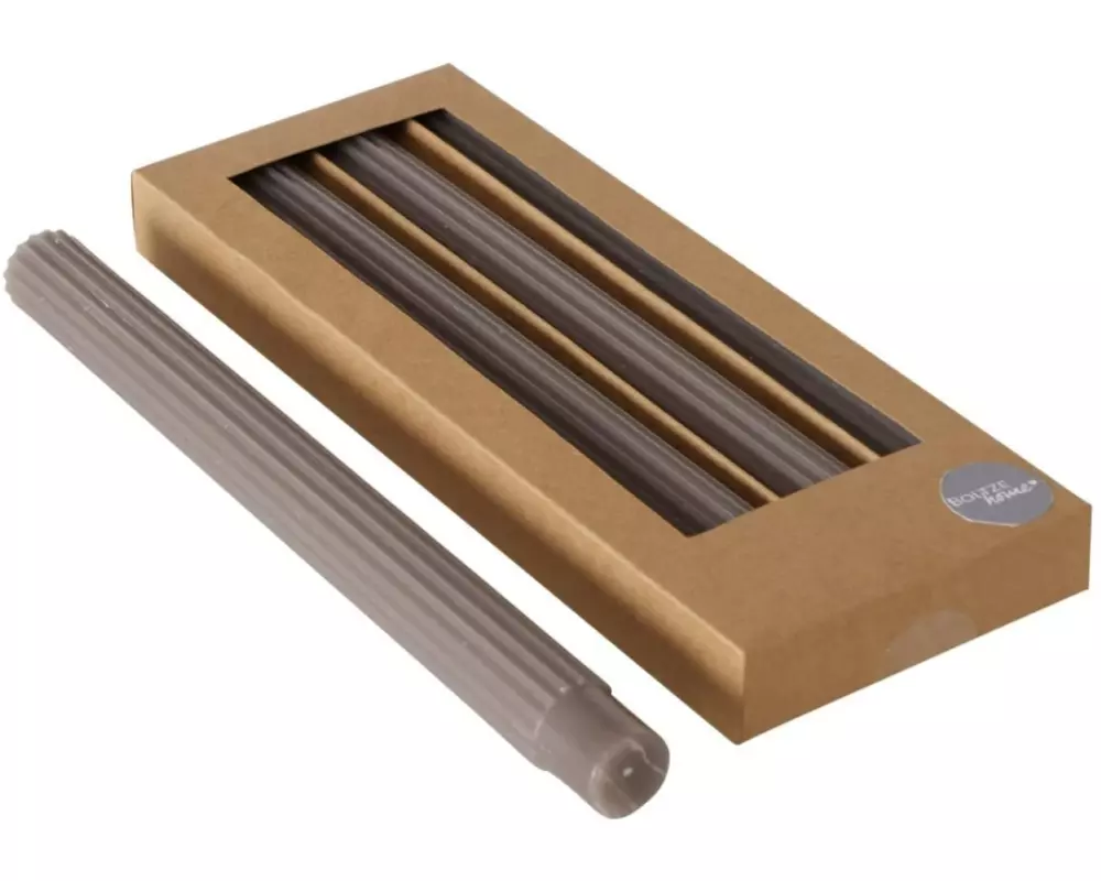Boltze Stabkerze Classic 4-er Set, Braun