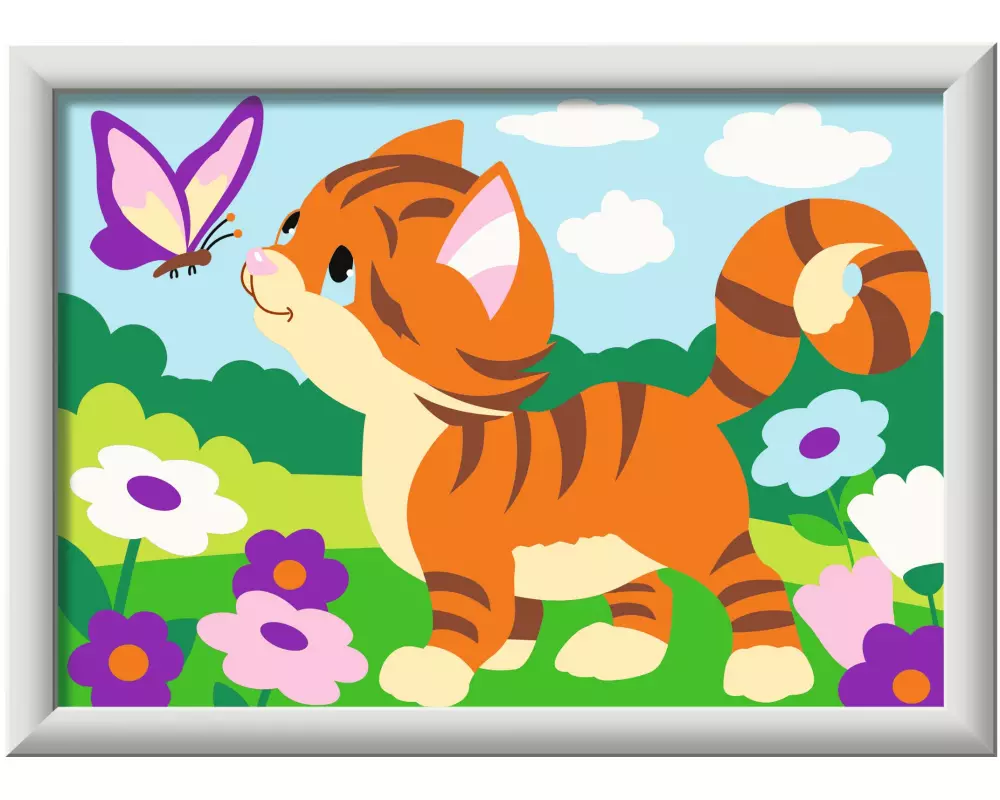 Ravensburger Malen nach Zahlen Katze mit Schmetterling Mehrfarbig