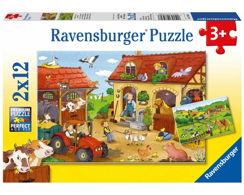 Kinderpuzzle 2x12 Teile - Fleißig auf dem Bauernhof