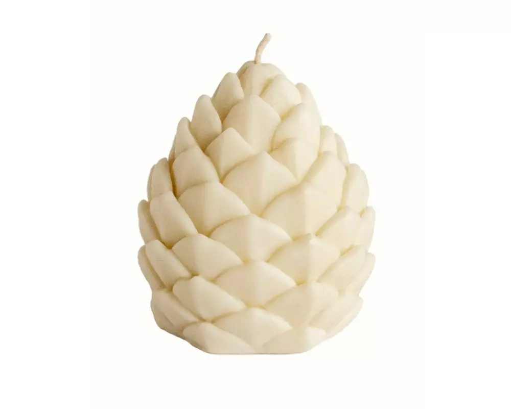 Herzog Kerzen AG Kerze Zapfen 7 x 9.5 cm, Weiss