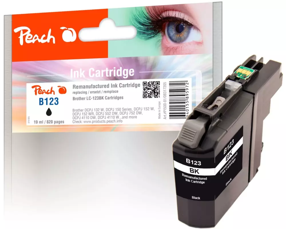 Peach Tinte Brother LC-123 Black
