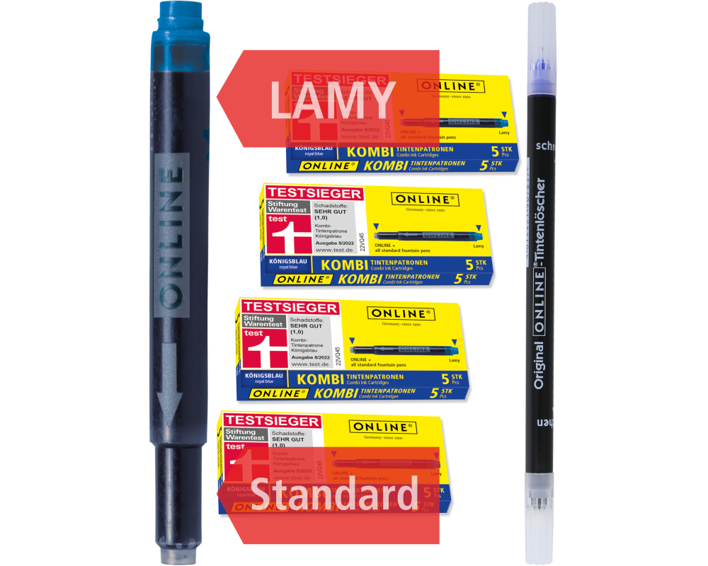 ONLINE Tintenlöscher + Patronen 70101 Set 5-teilig