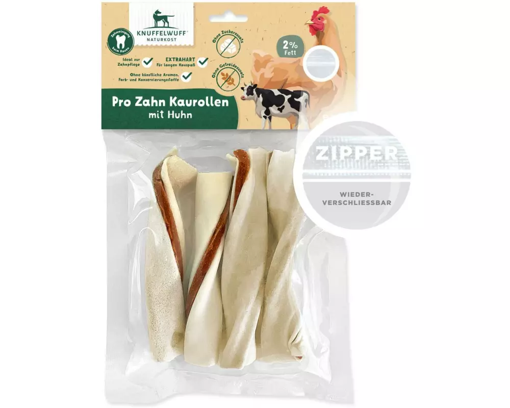 Knuffelwuff Kausnack Pro Zahn Kaurolle 4 Stück ca. 240 g