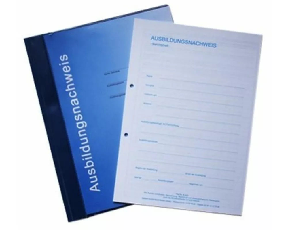 Ausbildungsnachweisblock - gewerbliche Ausbildung, für drei Jahre, 3 Blöcke und stabiler Sammelhefter