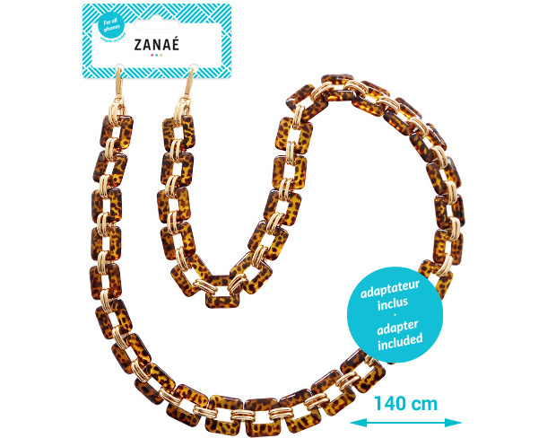ZANAÉ Phone Necklace Golden Fire 17445 Leopard & Gold animal print