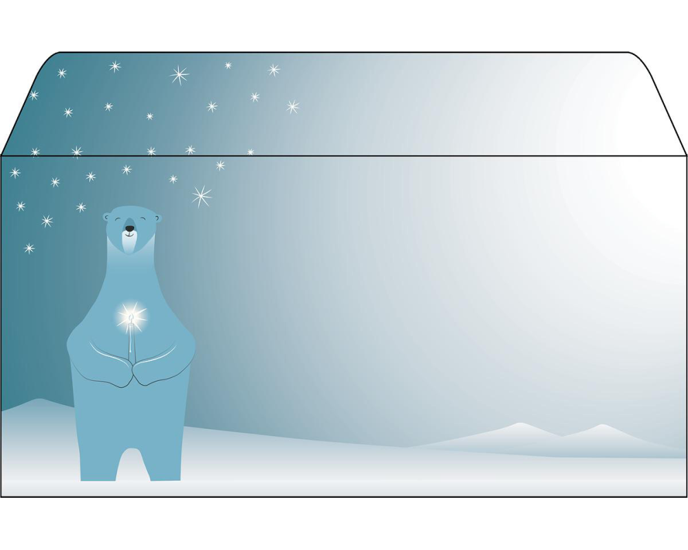 SIGEL Weihnachts-Umschlag 11x22cm DU259 Polar bear with candle