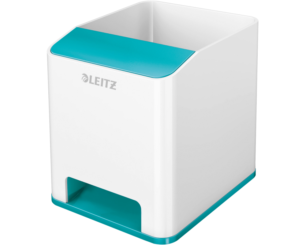 LEITZ Sound Stifteköcher WOW 5363-10-51 weiss/eisblau