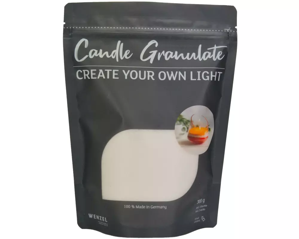 Wenzel Kerzen Wachsgranulat ohne Duft 300 g, Weiss