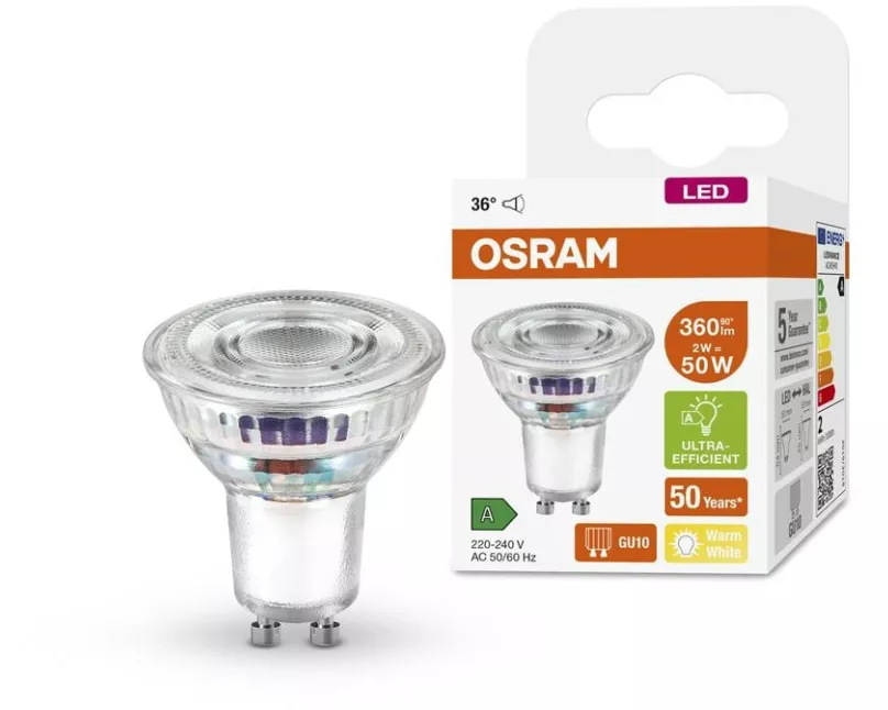 OSRAM LED LAMPS ENERGY EFFICIENCY REFLECTOR 2W GU10 Warmweiss (WW)