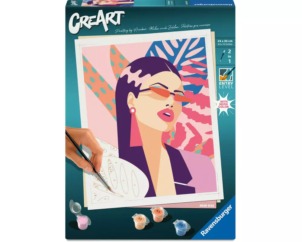 Ravensburger Malen nach Zahlen CreArt Neon Diva 24 x 30 cm