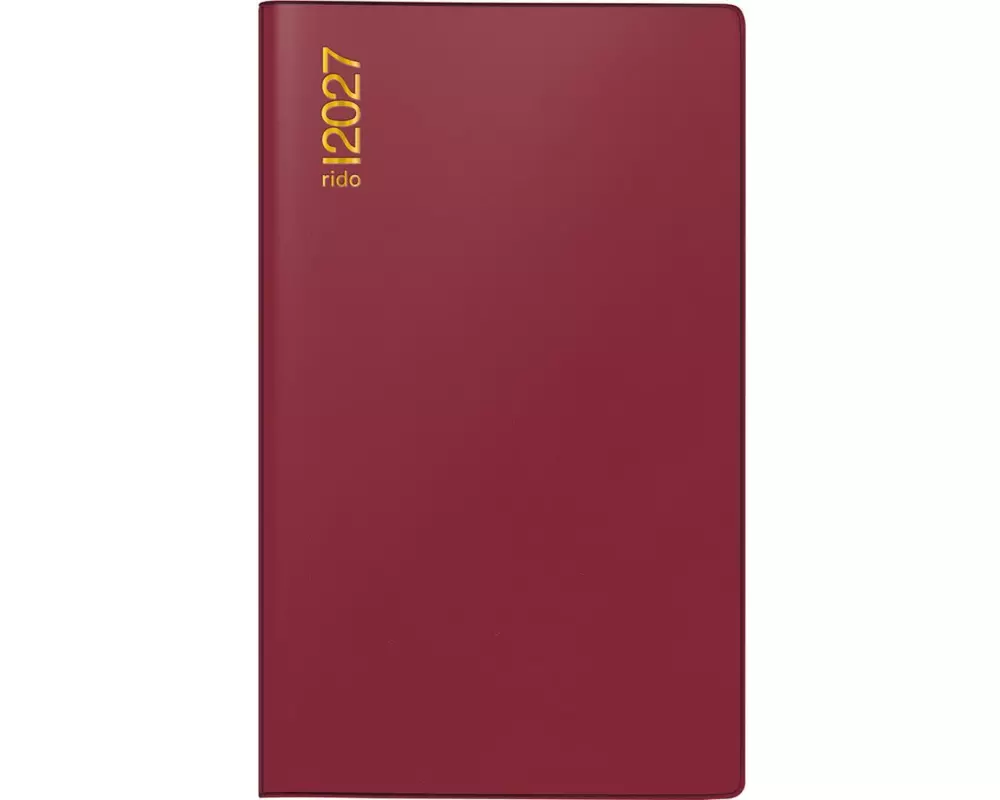 rido idé Taschenplaner Mod. uni-planer 2027 A6 Kunststoff, Bordeaux