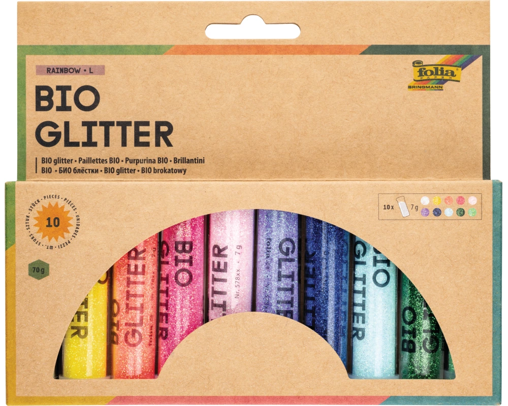 FOLIA BIO Glitzer Mix L 57817 Rainbow