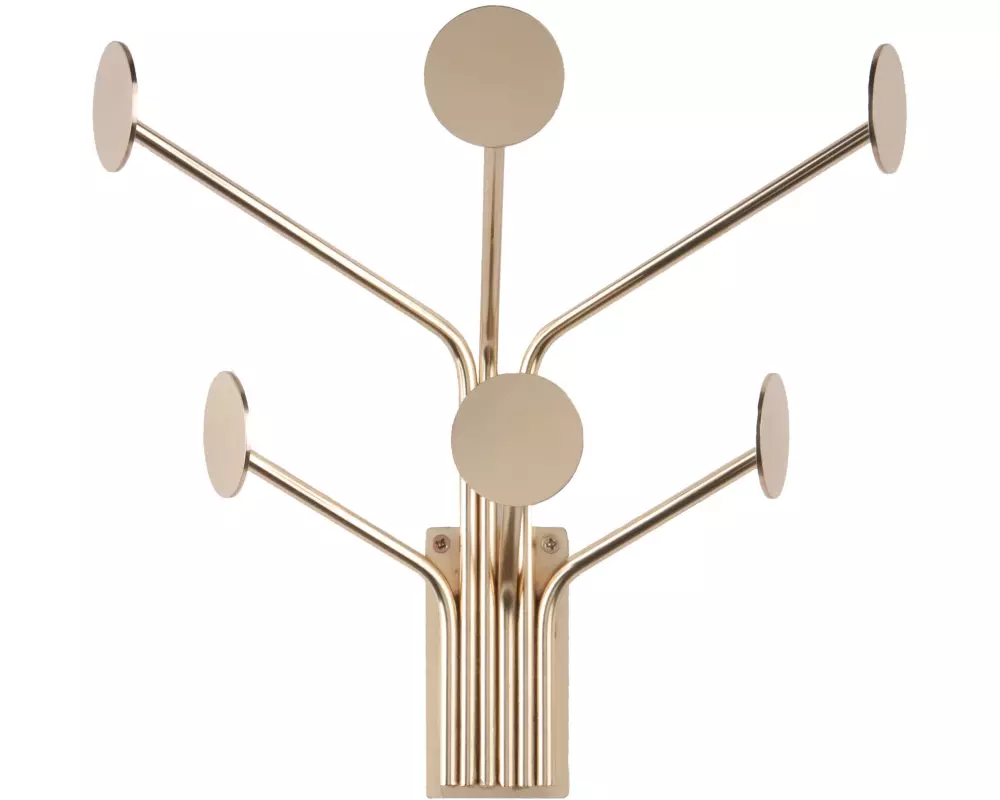 present time Wandhaken 6-fach, Gold