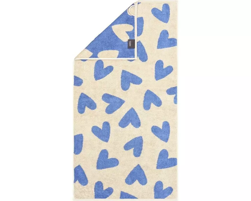 Cawö Duschtuch Heart Beats 70 x 140 cm, Blau