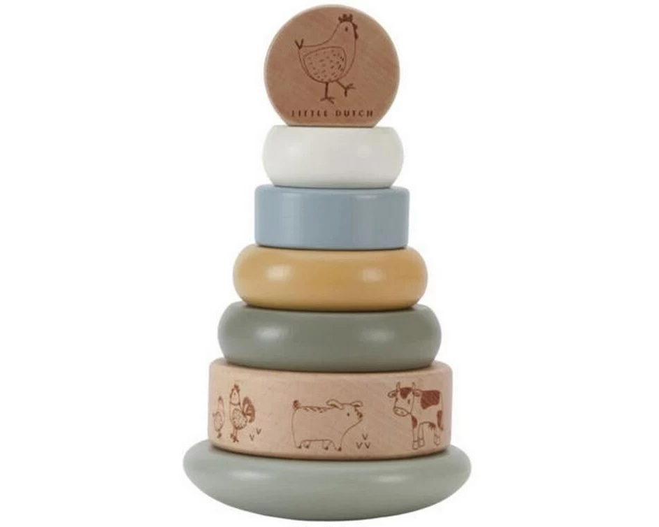 Little Dutch Stapelspielzeug mit Ringen Little Farm FSC