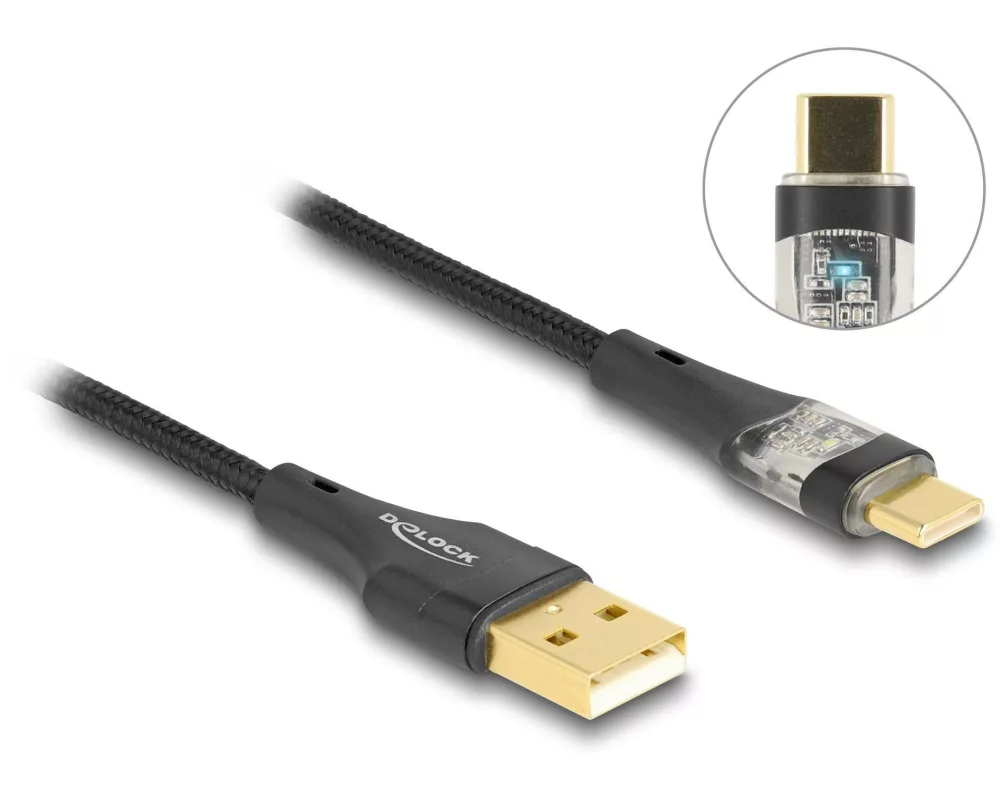 Delock USB 2.0-Kabel Schnelladefunktion 60W USB-A - USB-C 2 m