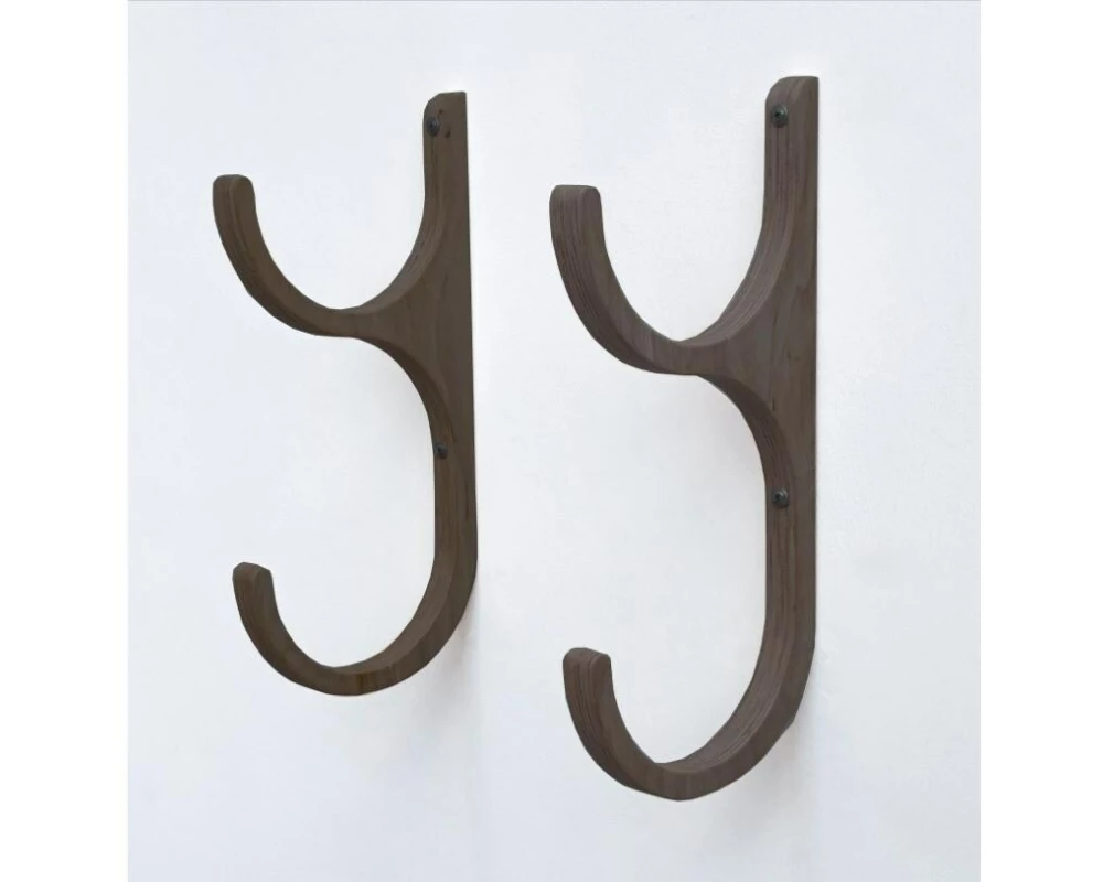 Woody Fashion Fitnessmatten-Wandhalterung Schwarz