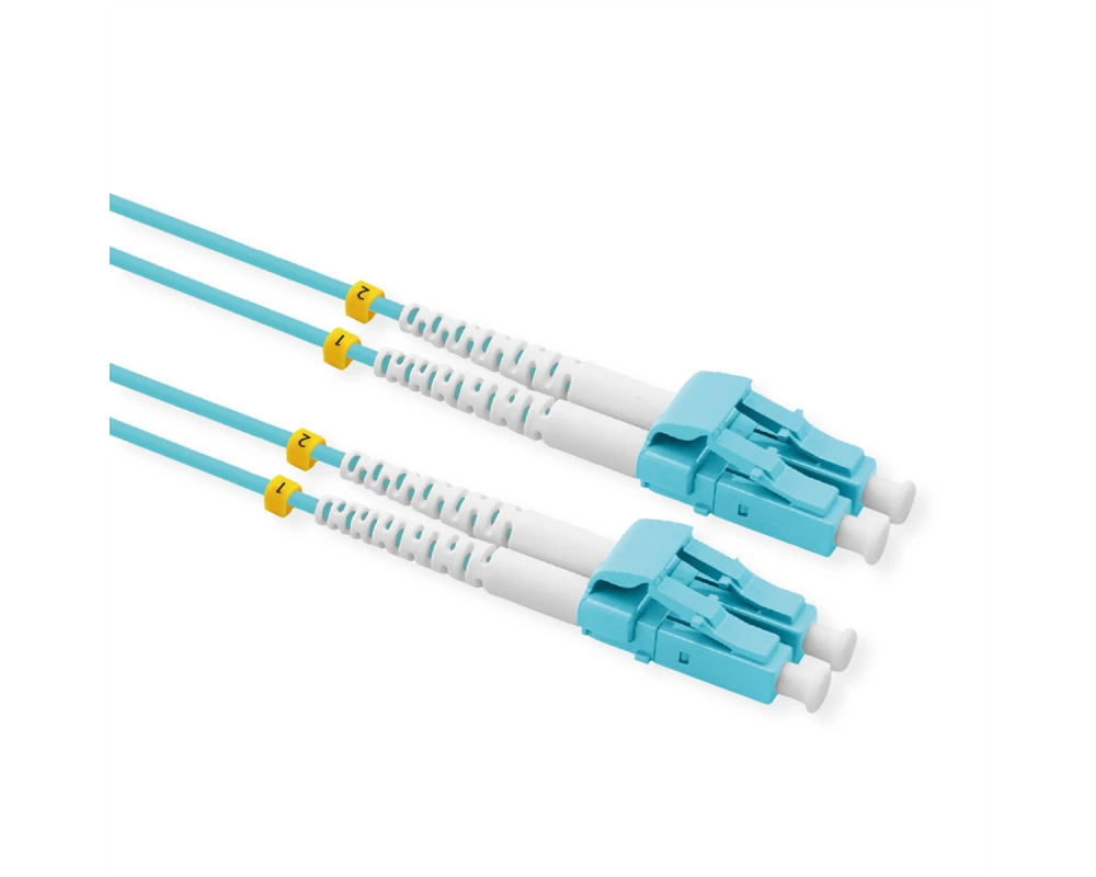 VALUE LWL-Kabel 50/125µm OM3, LC/LC, LSOH, Low-Loss, türkis, 20 m