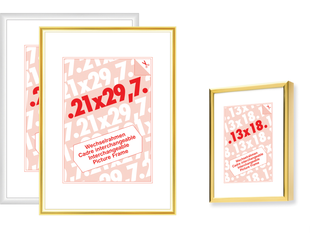 DEBEX Wechselrahmen 18×24cm 901201-180X2 Alu gold
