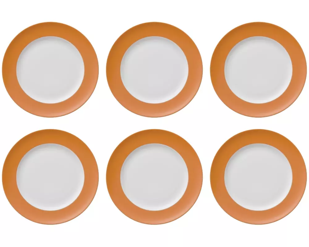 THOMAS Frühstücks- & Dessertteller Sunny Day 6 Stück,Orange, 22 cm