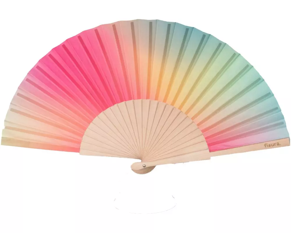 Fisura Handfächer Gradient Pink/Grün