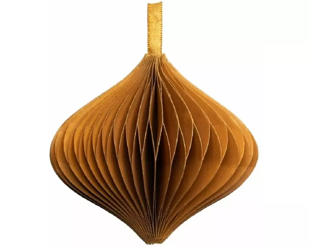 Tranquillo Weihnachtskugel aus Papier Rost/Gold