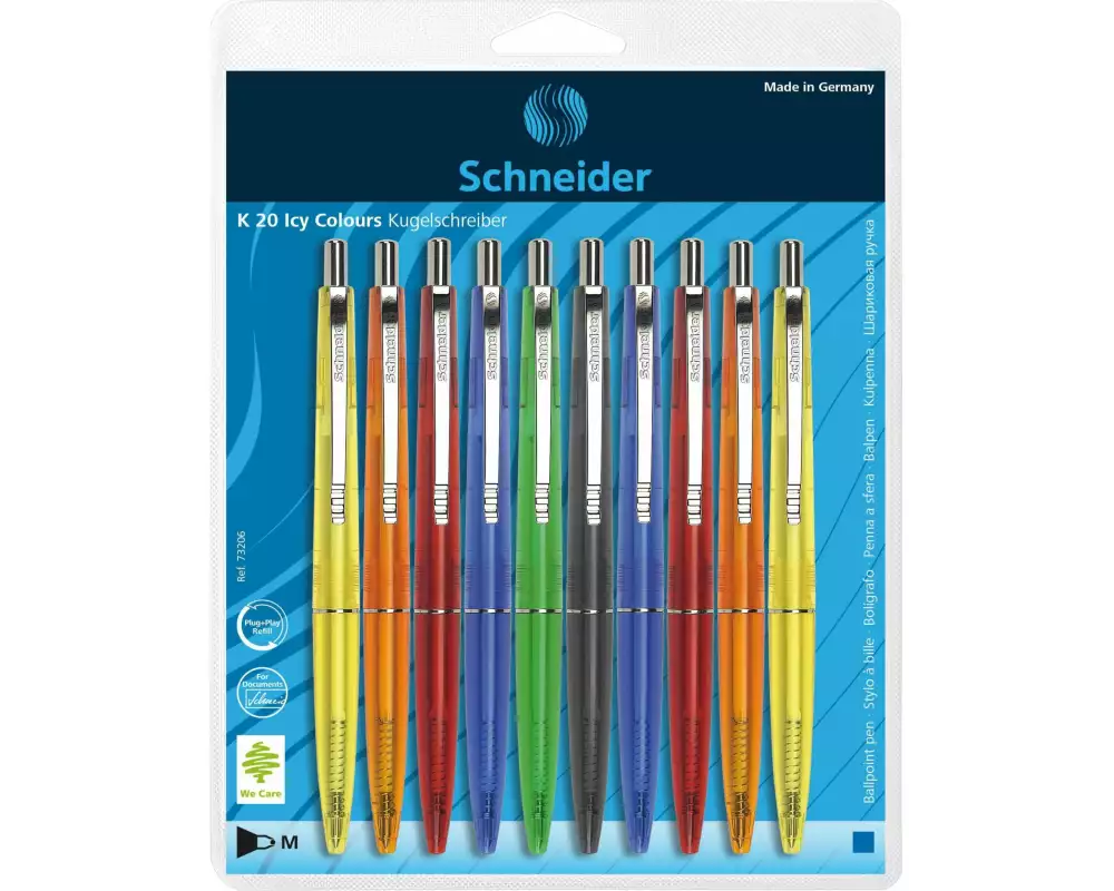 Schneider Kugelschreiber K20 ICY 0.5 mm, Mehrfarbig, 10 Stück