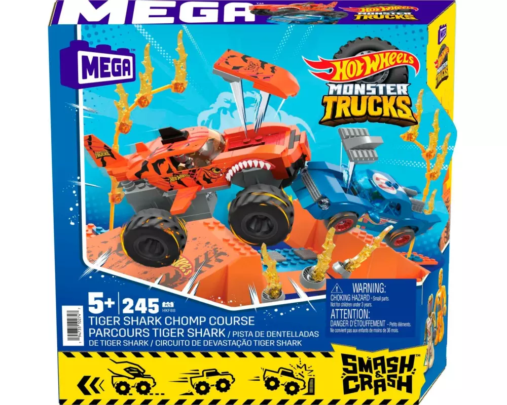 Mega Construx Hot Wheels Monster Trucks Tiger Shark Crash