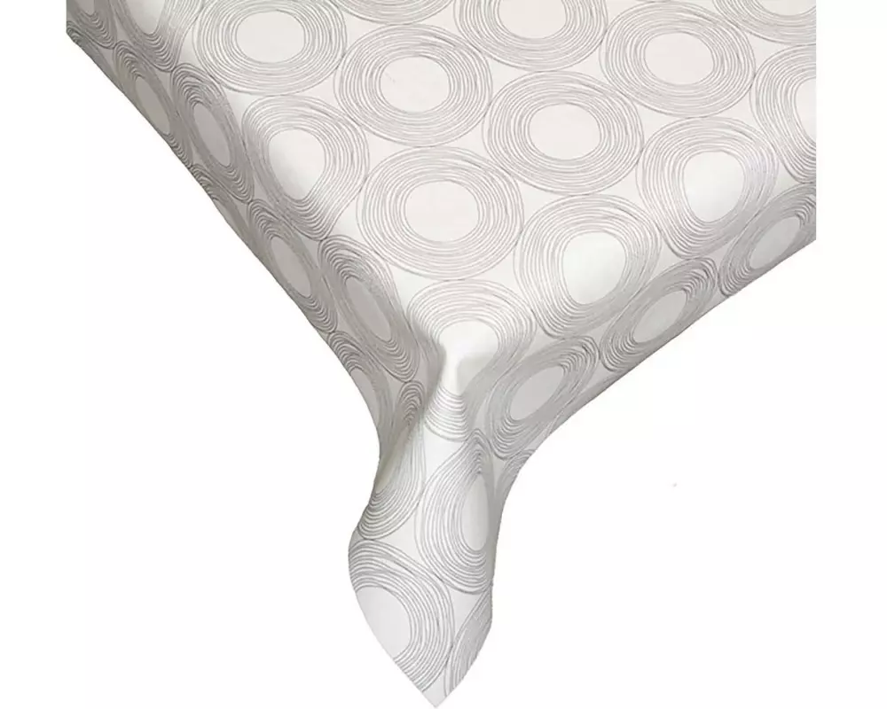 Hubatka Tischdecke Megaline, Grau Kreise, 140 x 220 cm