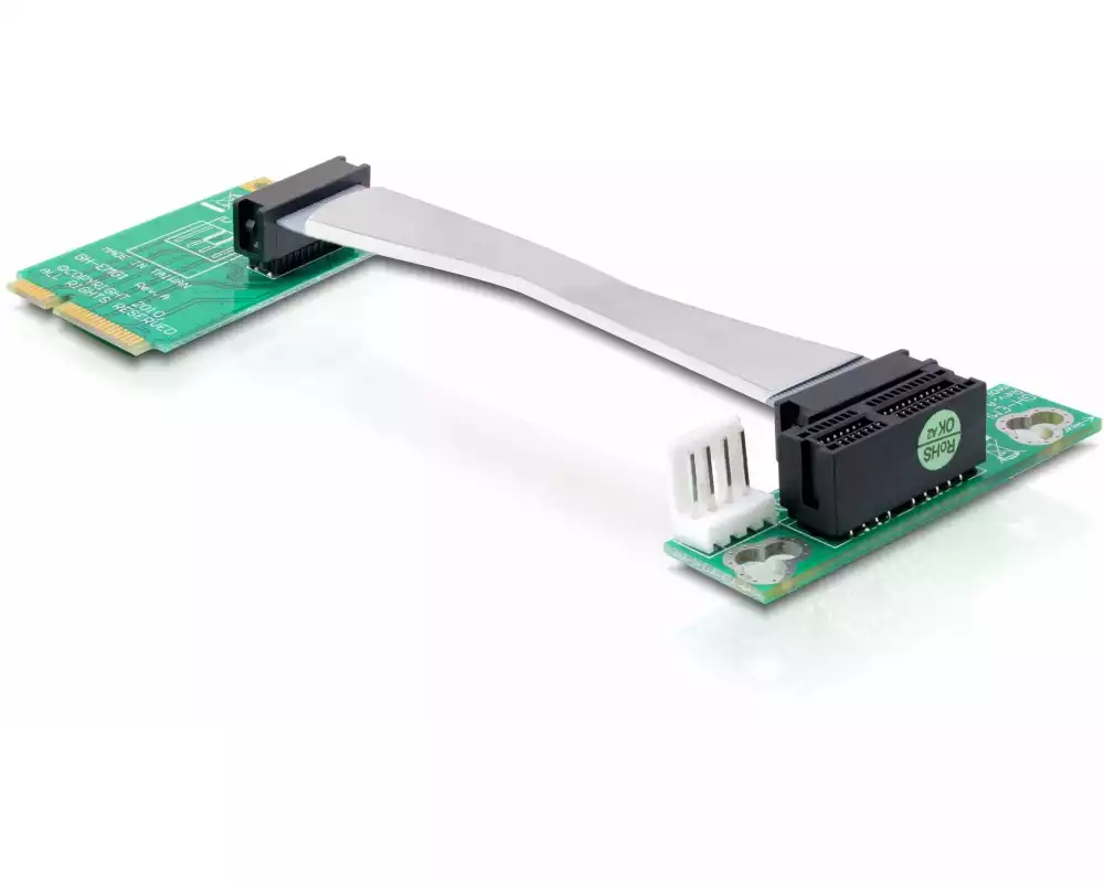 Delock PCI-E Riser Karte Mini PCI-E auf PCI-Ex1, 9 cm