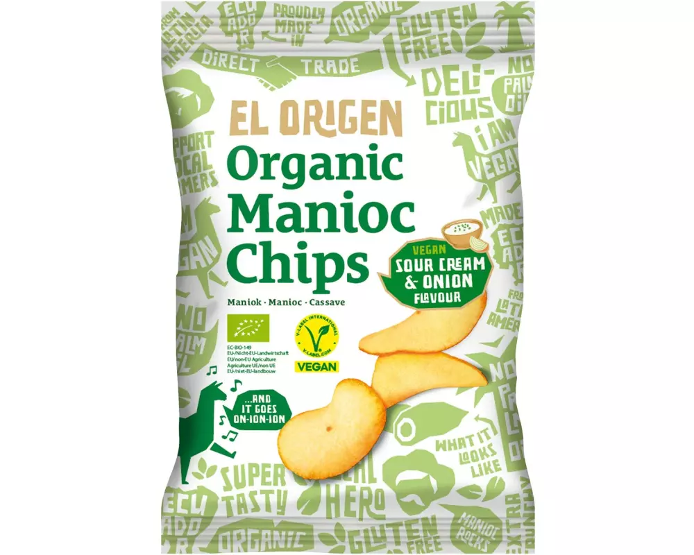 El Origen Maniok Chips Sour Cream & Onion Beutel 60g