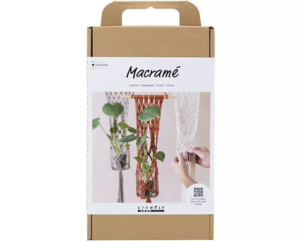 Creativ Company Bastelset Mini Macramé Blumenaufhänger