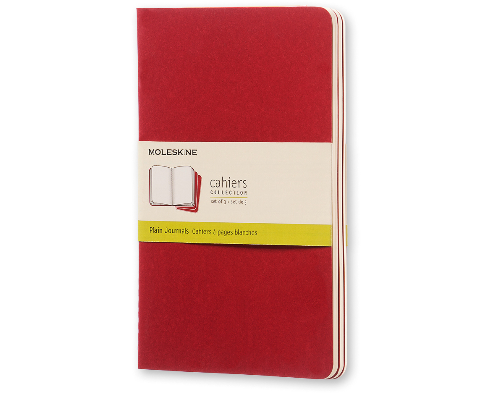 MOLESKINE Notizheft Cahier A5 103-8 blanko, rot 3 Stück
