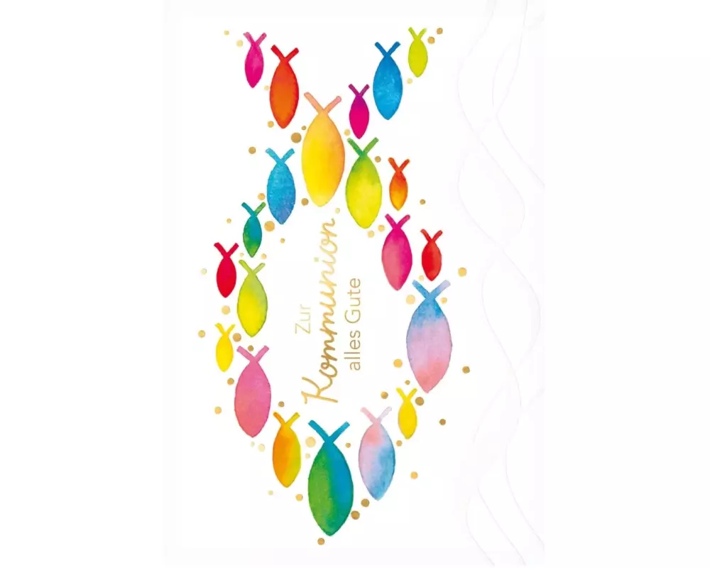 Susy Card Glückwunschkarte Kommunion 11.5 x 17 cm, Fisch