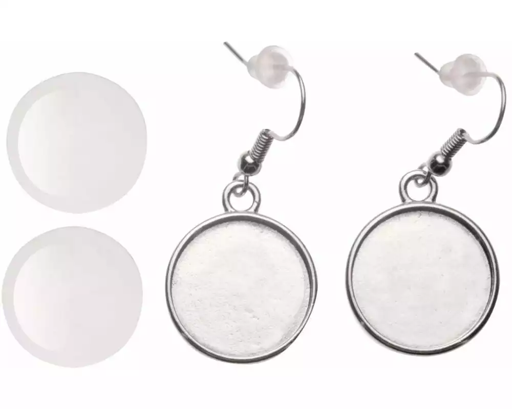 Glorex Ohrring Cabochon rund, 27 x 19 mm