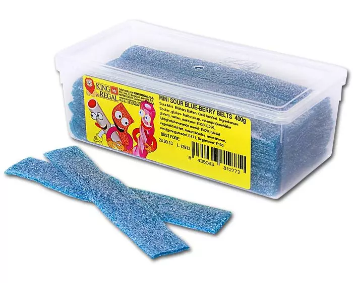 King Regal Gummibonbons Mini Sour Strips Himbeere 300 g