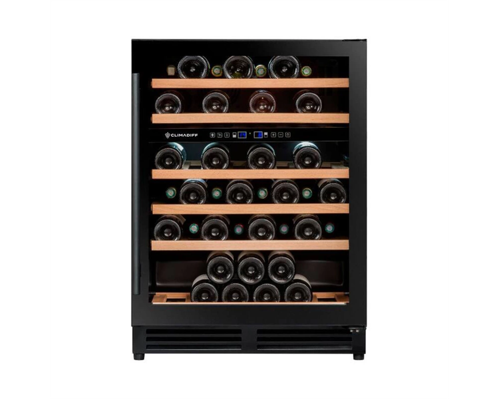 Climadiff Weinkühlschrank CBU50D2B, Unterbau, 2 Zonen, 51 Flaschen