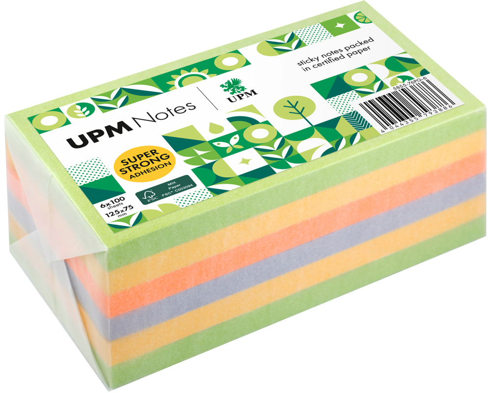 UPM Haftnotizen 125x75mm 5855-76PG-6 Spring Mix 6x100 Blatt