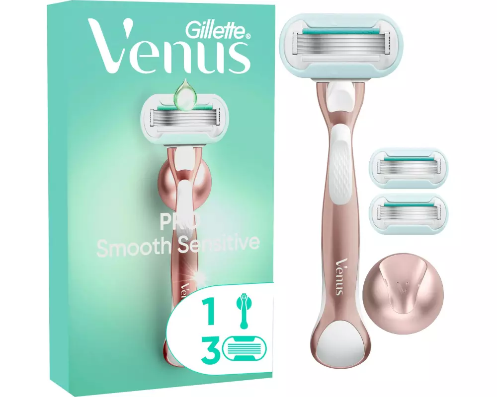 Gillette Venus Damenrasierer Pro Smooth Sensitive 3er + Handstück