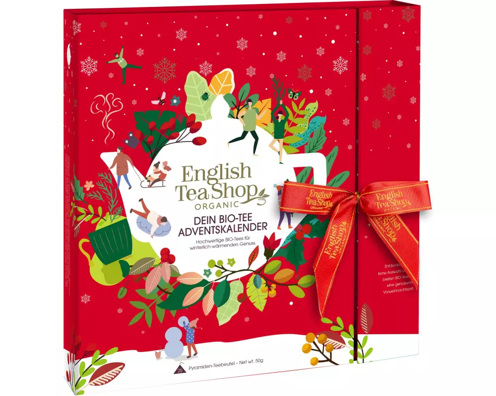 XMAS Adventskalender Red Christmas 25 Bio-Pyramidenbeutel