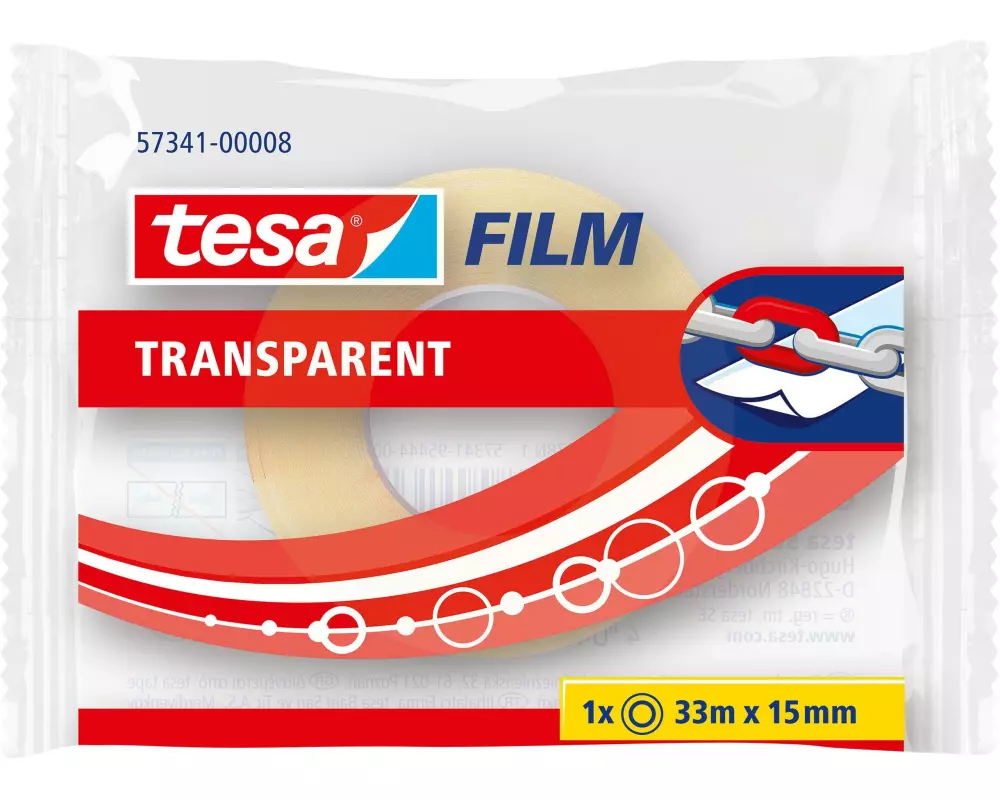 tesa Klebeband 15 mm x 33 m, 1 Rolle Transparent