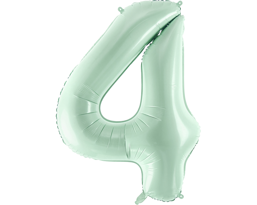 PARTYDECO Folienballon Ziffer 4 72cm FB230G-4-012 hellgrün