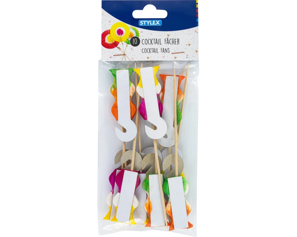 ROOST Cocktailfächer mit Holzspiess 14012 10 Stück 15 cm