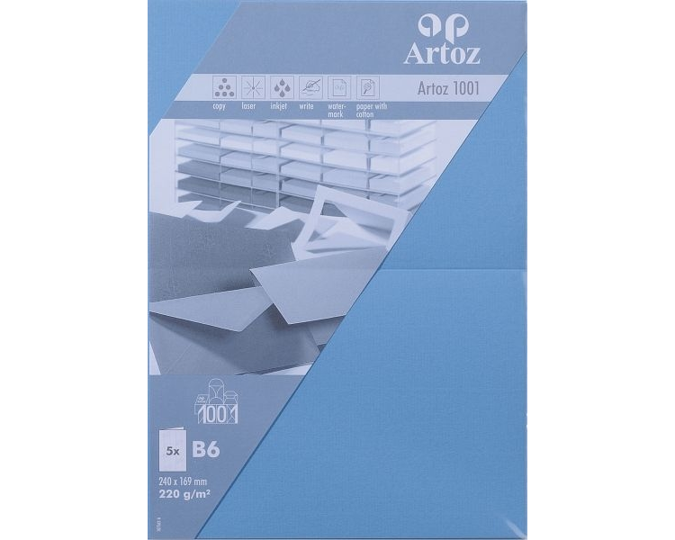 ARTOZ Karten 1001 B6 107362264 220g, marienblau 5 Blatt